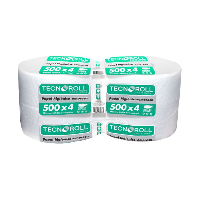 Papel higienico TECNOROLL hoja simple 500 mts pack x 4 rollos