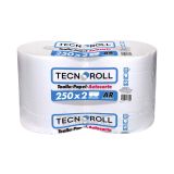 Toalla de papel TECNOROLL alta resistencia hoja simple 250 mts pack x 2 rollos