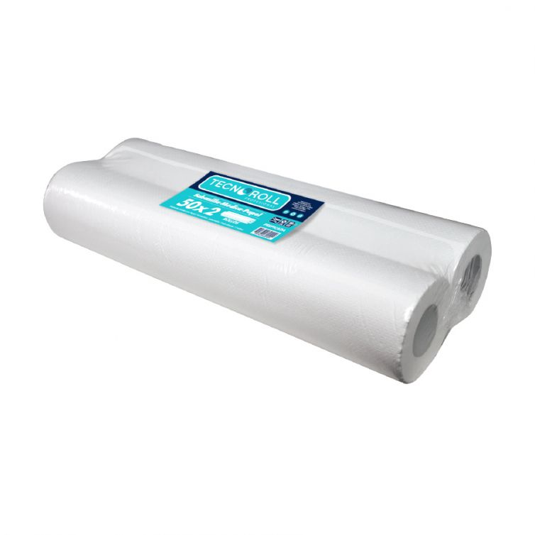 Sabanilla de papel TECNOROLL hoja simple 50 cm x 50 mts pack x 2 rollos